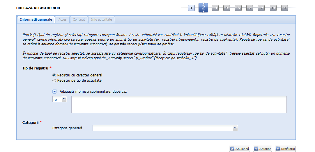 Registre - Adaugă registru - Registru cu caracter general versiunea 6.1