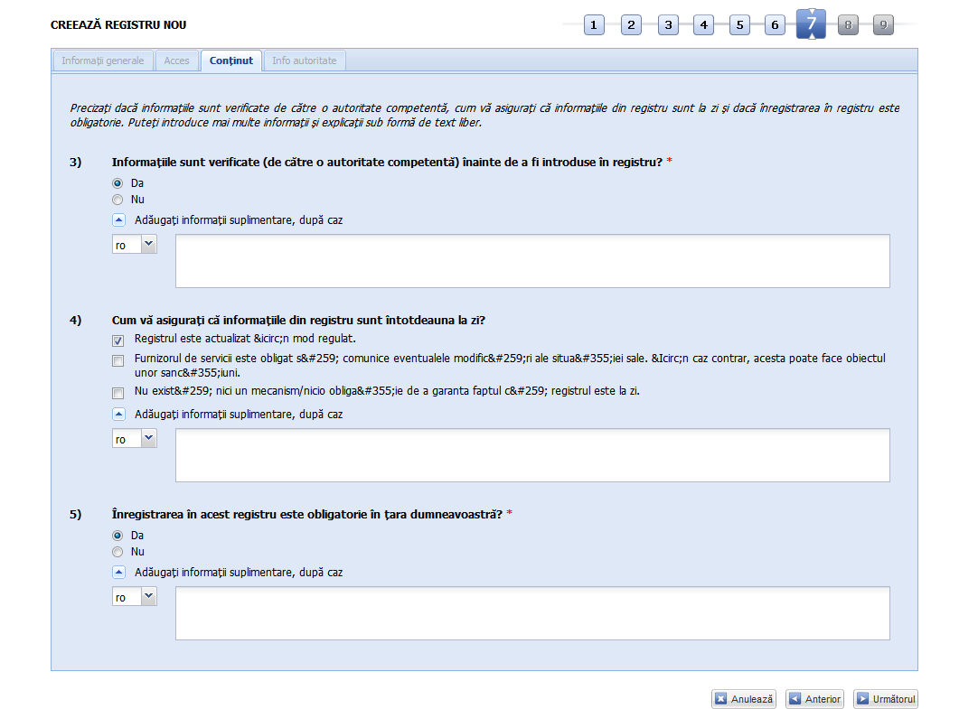 Registre - Adaugă registru - Conţinut 3-4-5 - completat versiunea 6.1