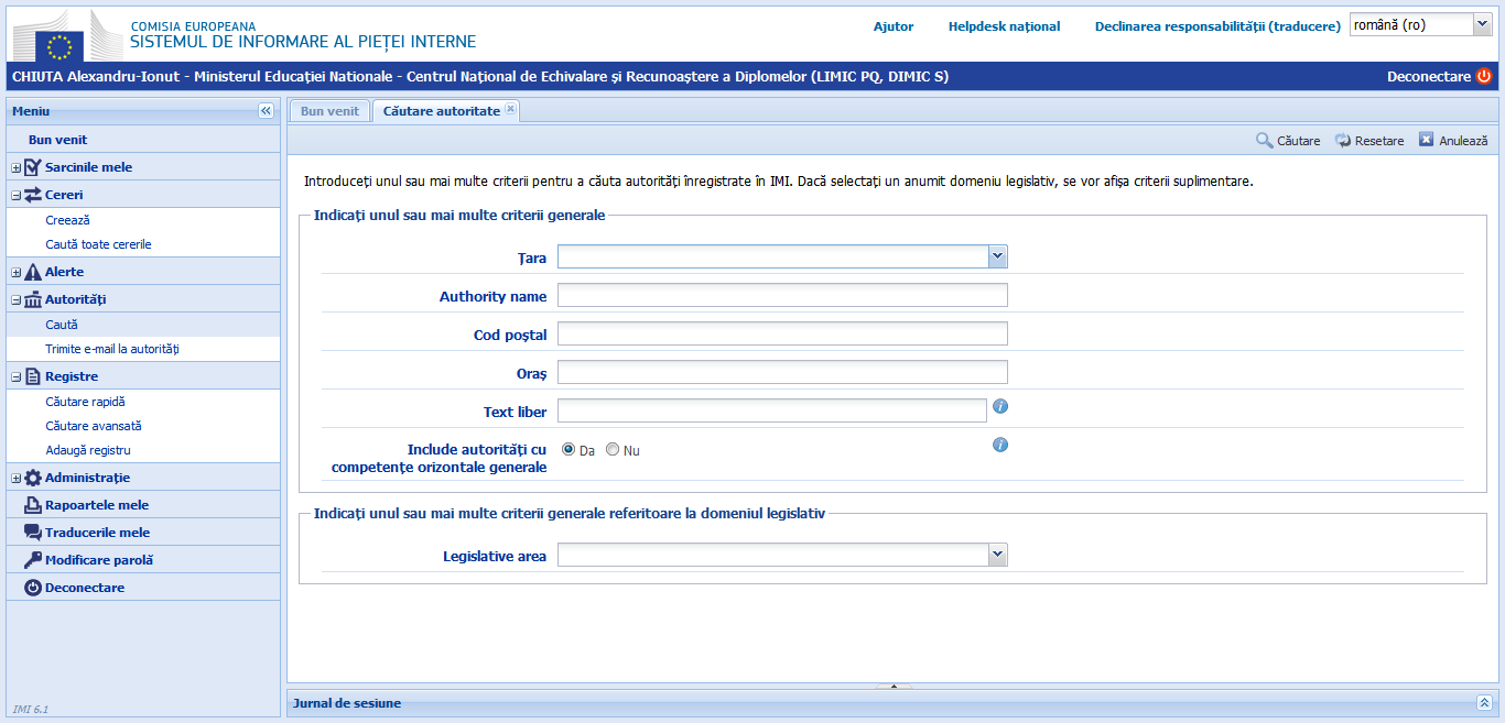 Autorităţi - Caută versiunea 6.1